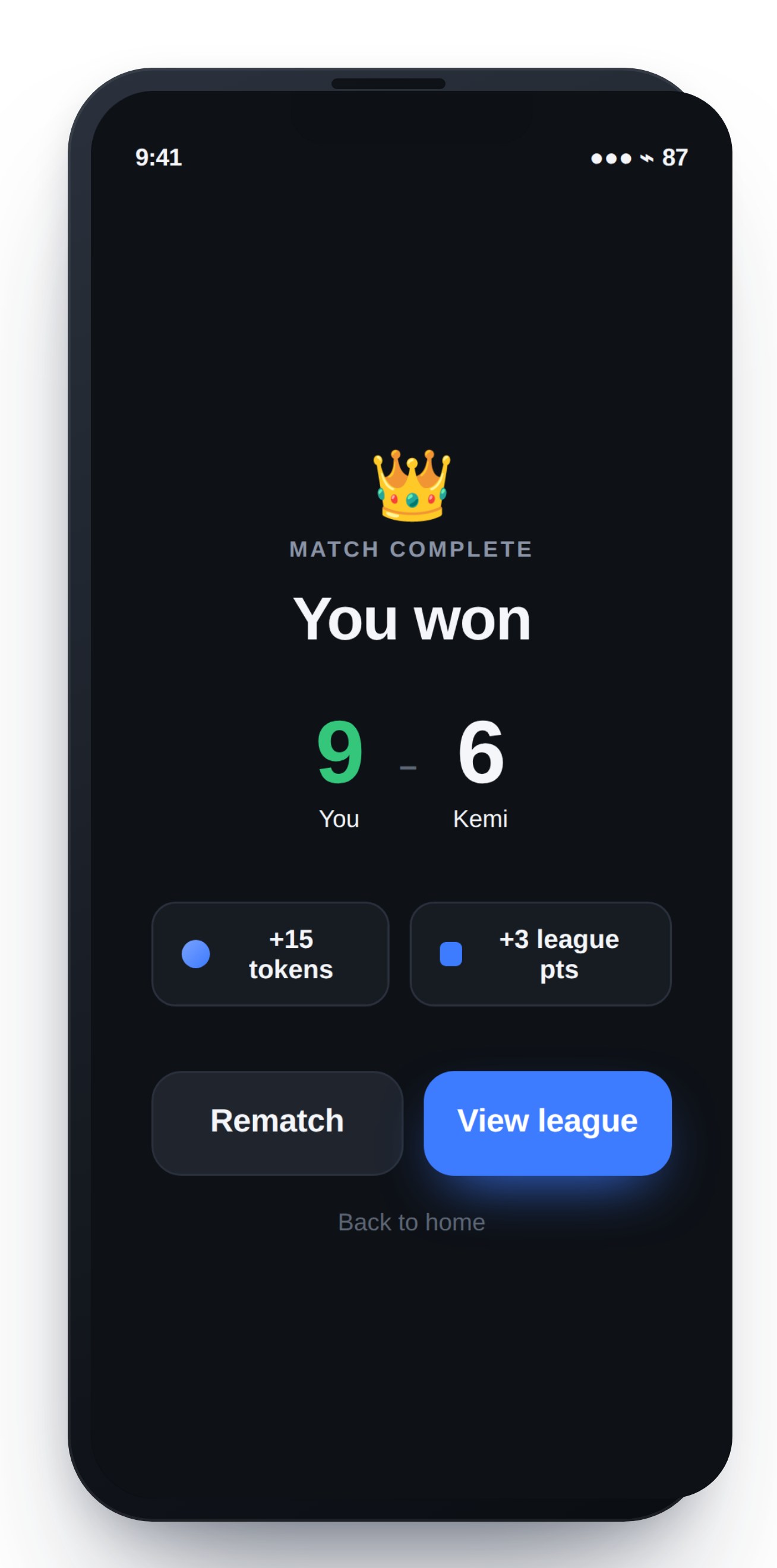 Quiz Arena — Match complete